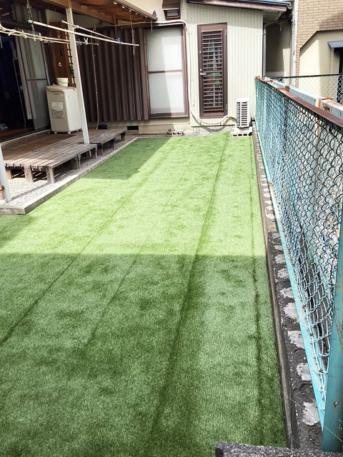 防草シート＋人工芝（静岡市清水区）